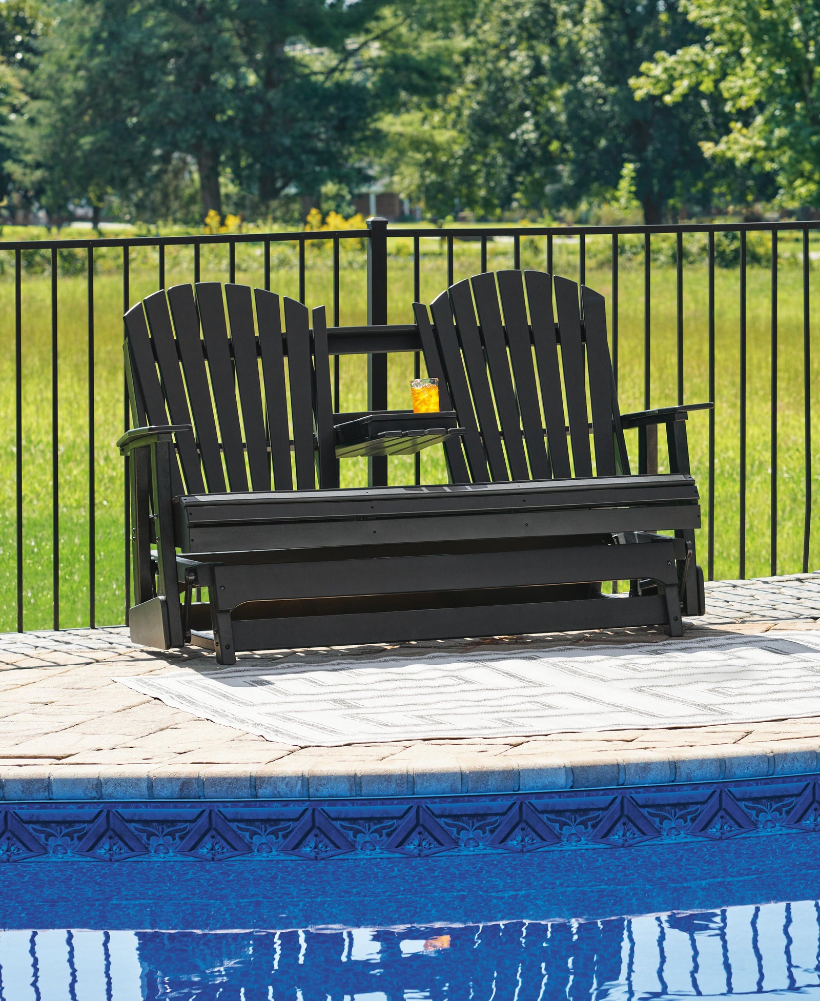 Hyland Wave Outdoor Glider Loveseat (P108-SI) - Image 24