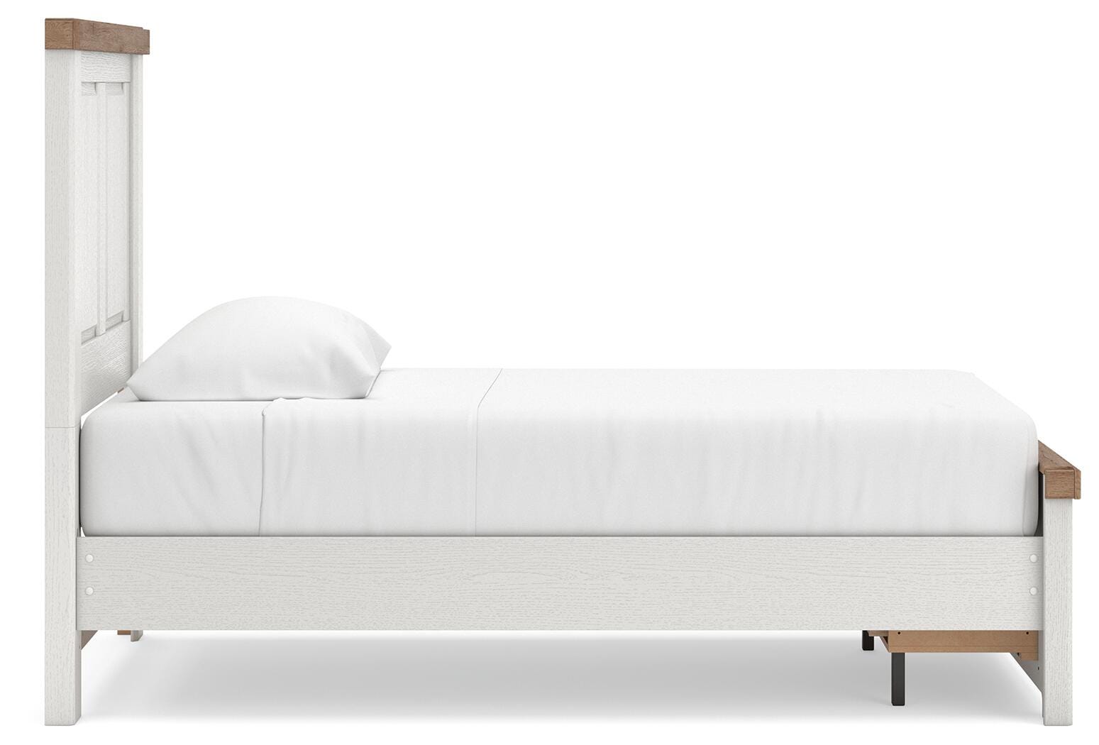 Savonport Panel Storage Bed (Youth) - White/Brown (B4615-SI) - Image 5