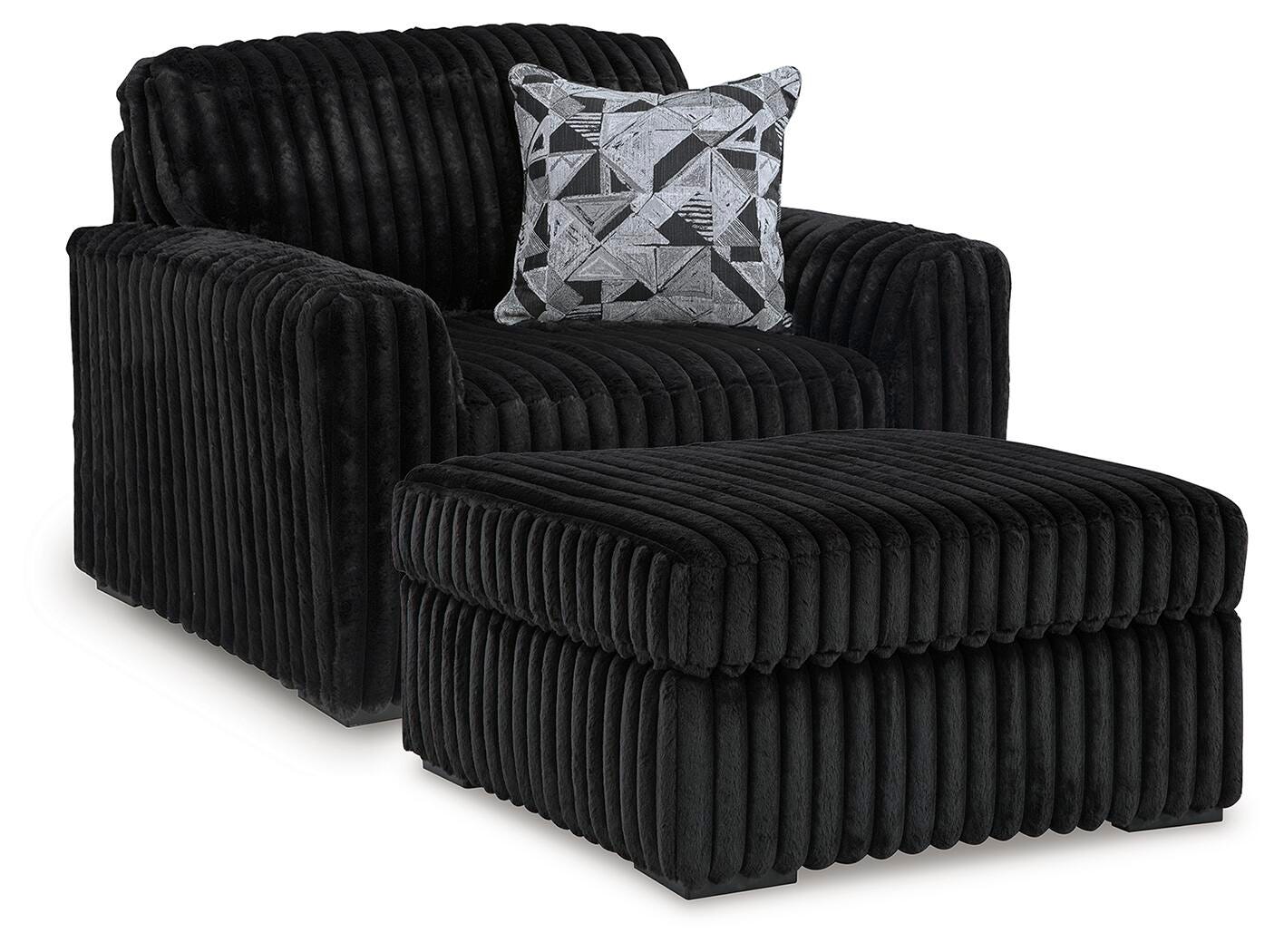 Midnight-Madness Oversized Chair and Ottoman (98103-SI)