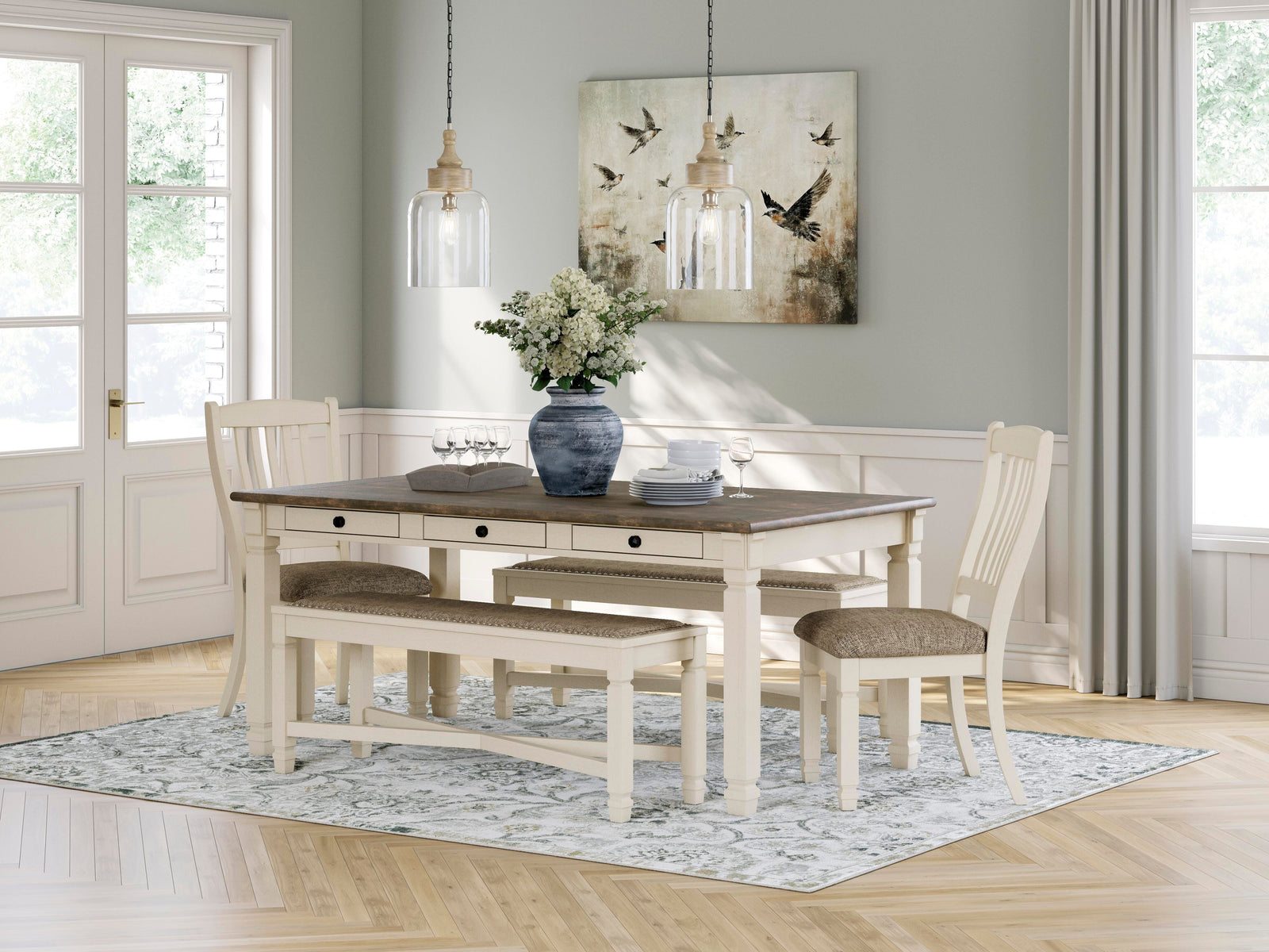 Bolanburg Dining Table with 2 Chairs and 2 Benches (D647-SI) - Image 3