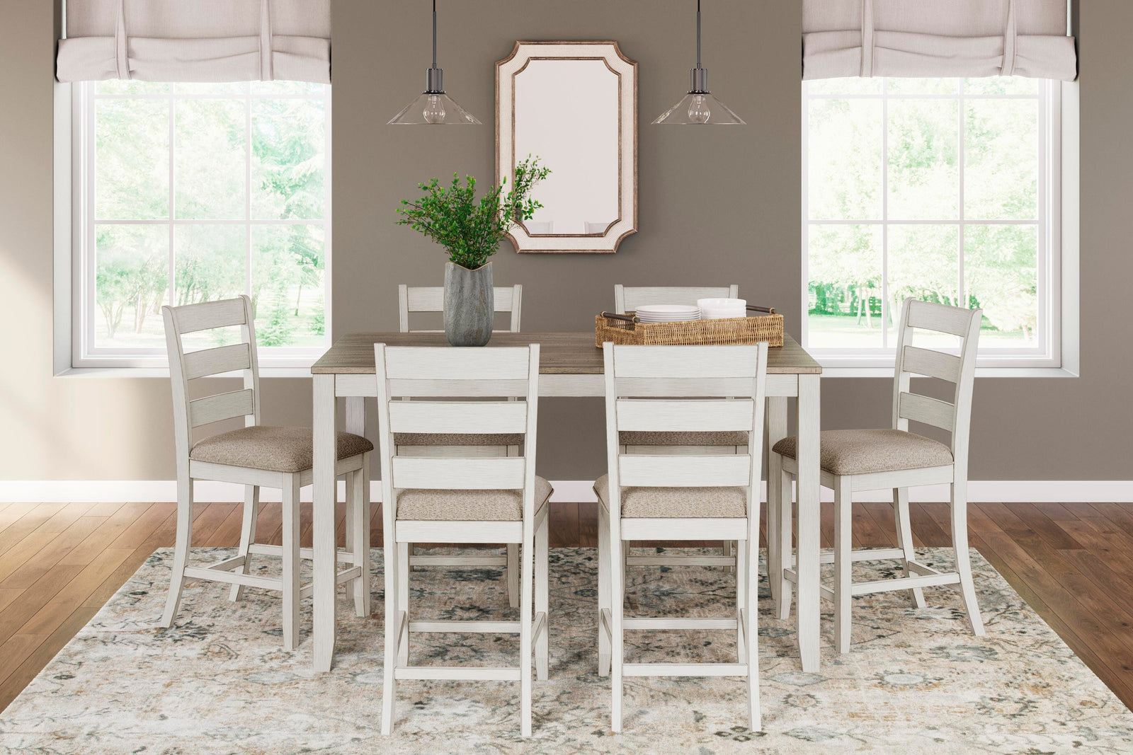 Skempton Counter Height Dining Table and Bar Stools (Set of 7) (D394-SI) - Image 5
