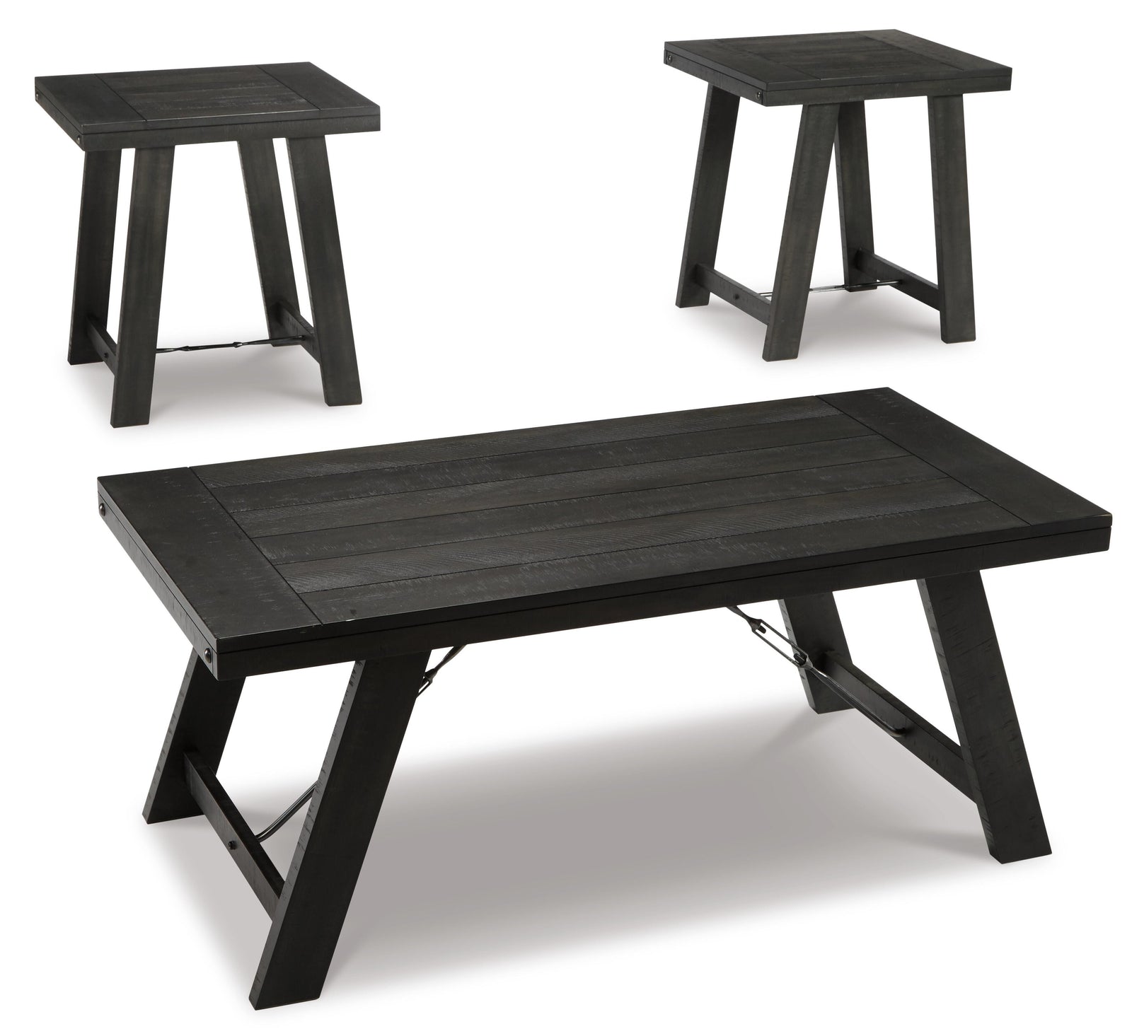 Noorbrook Table (Set of 3) - Black/Pewter (T351-SI) - Image 3