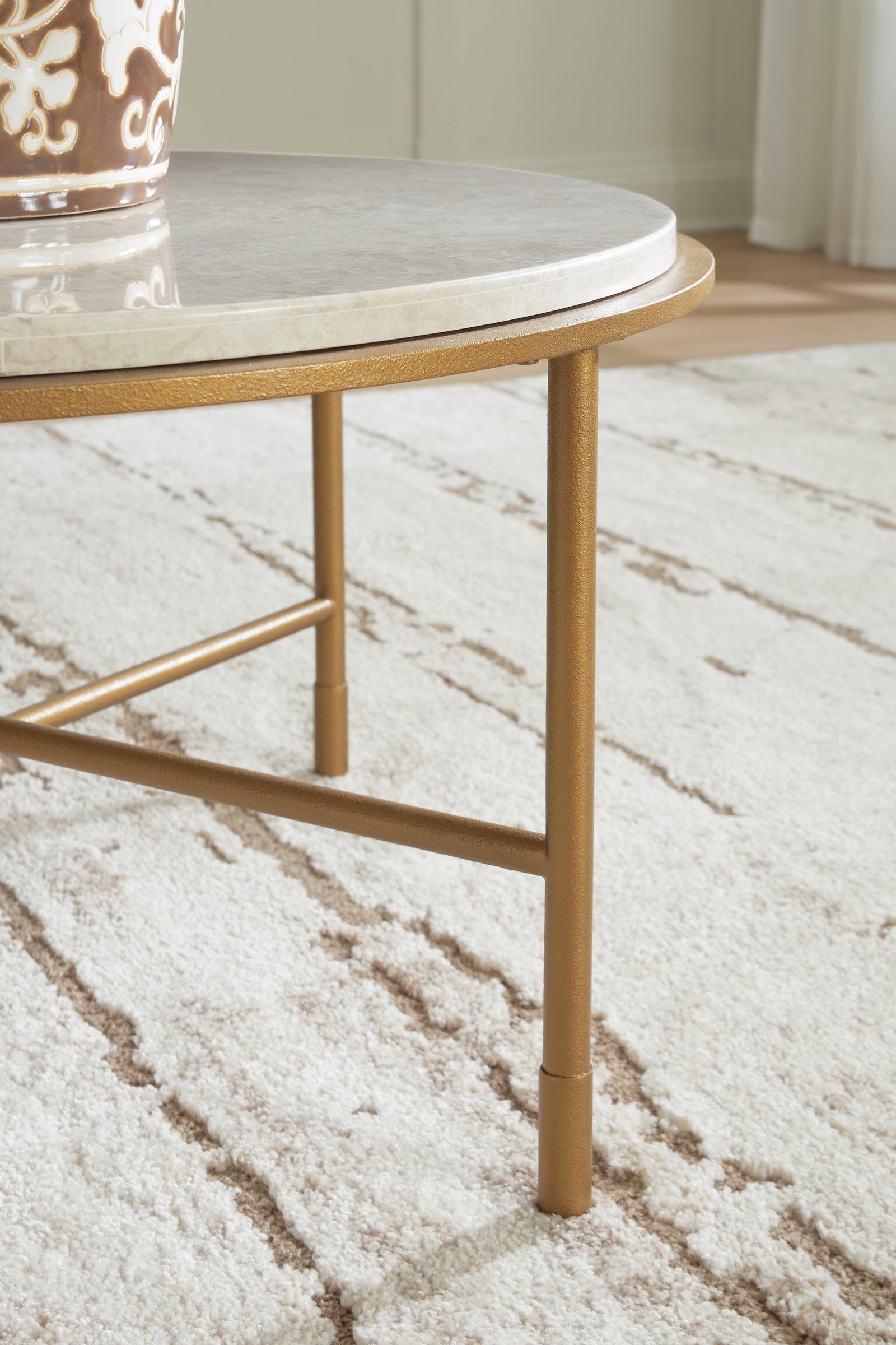 Alben Coffee Table - Antique Gold (T643-SI) - Image 4