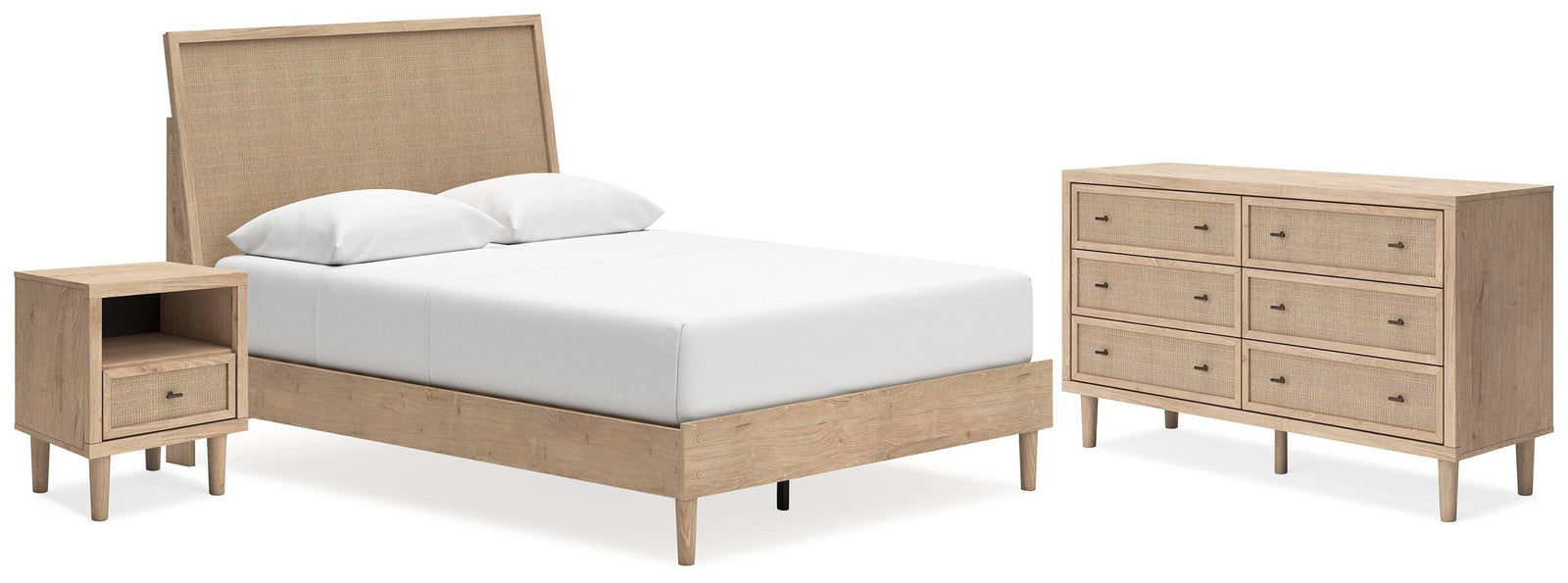 Cielden Panel Bed, Dresser and Nightstand - Two-tone (B1199-SI)