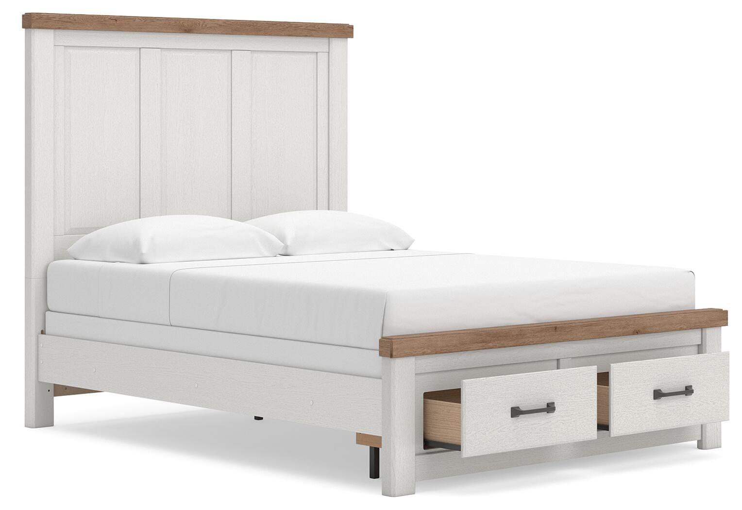 Savonport Panel Storage Bed - White/Brown (B4615-SI) - Image 3