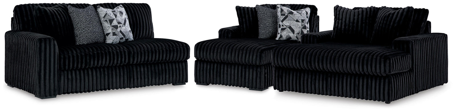 Midnight-Madness 2-Piece Sectional and Oversized Chaise (98103-SI)