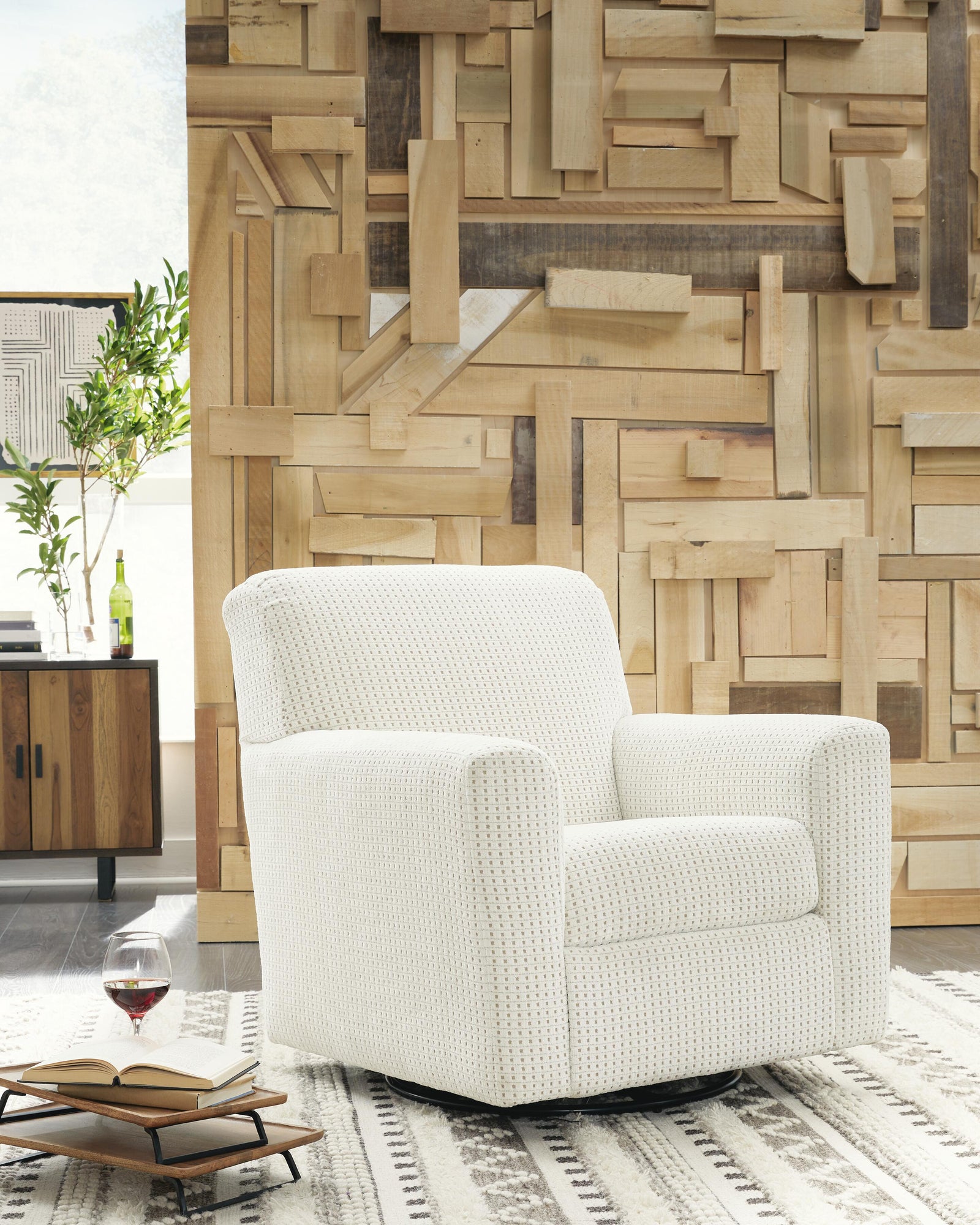 Herstow Swivel Glider Accent Chair (A3000365-SI) - Image 5