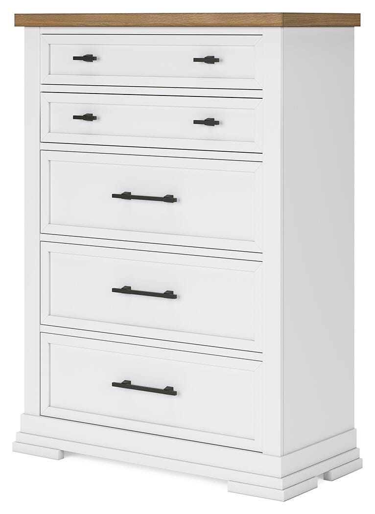 Ashbryn Chest of Drawers - White/Natural (B844-SI) - Image 3
