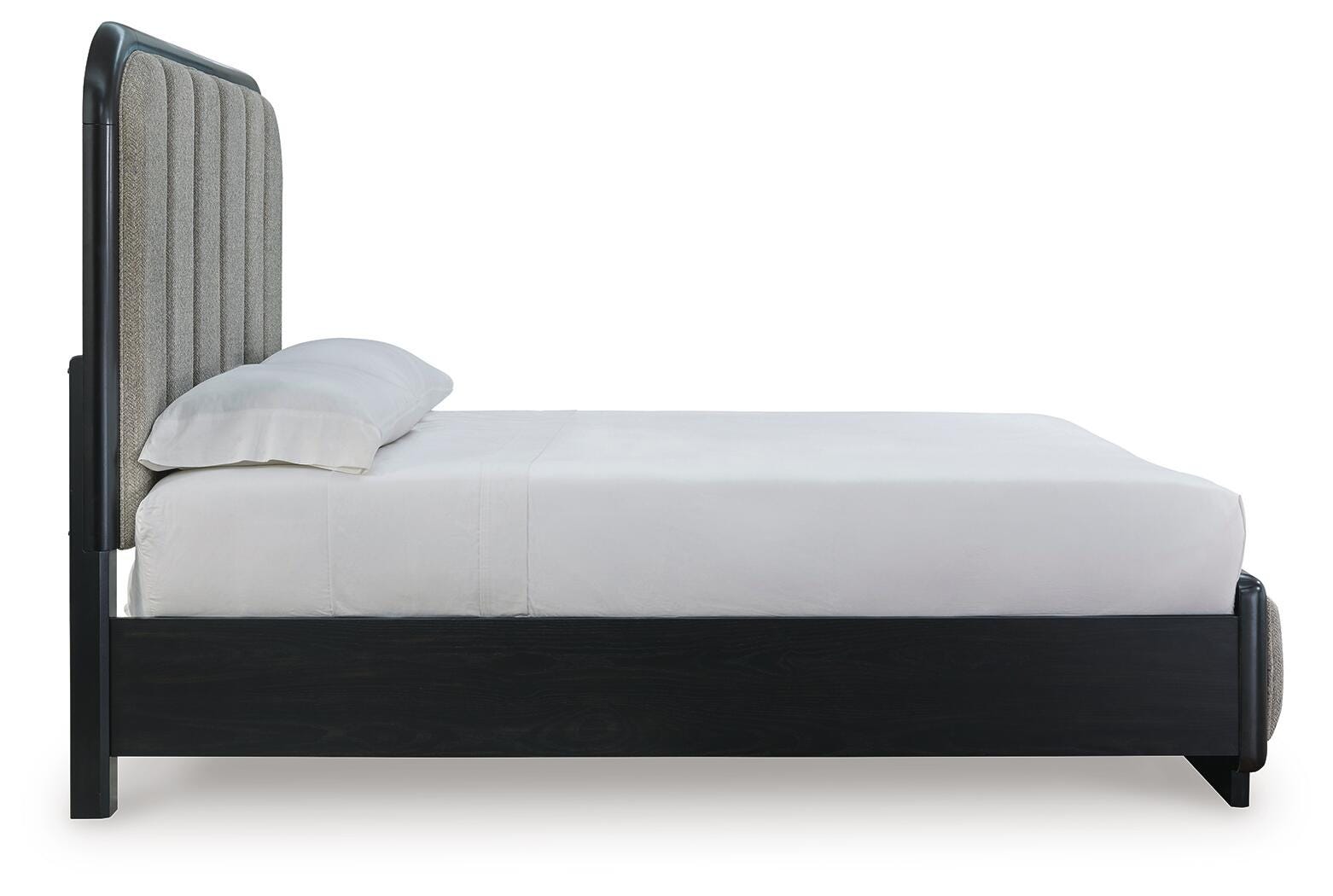 Rowanbeck Upholstered Panel Bed - Gray/Black (B821-SI) - Image 4