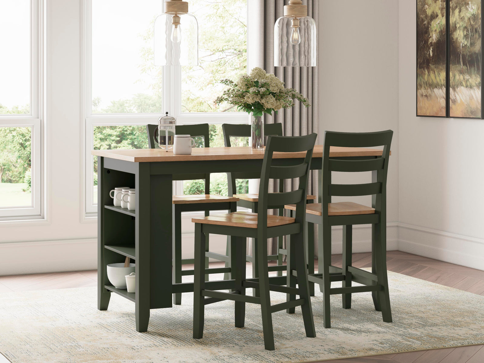 Gesthaven Counter Height Dining Table and 4 Barstools (D401-SI) - Image 4