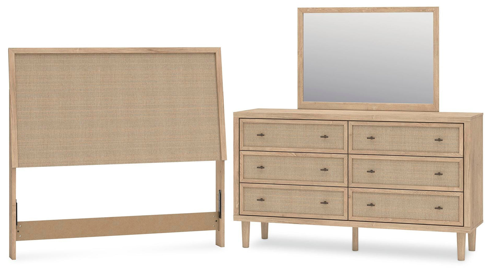 Cielden Panel Bed, Dresser and Mirror - Two-tone (B1199-SI) - Image 2