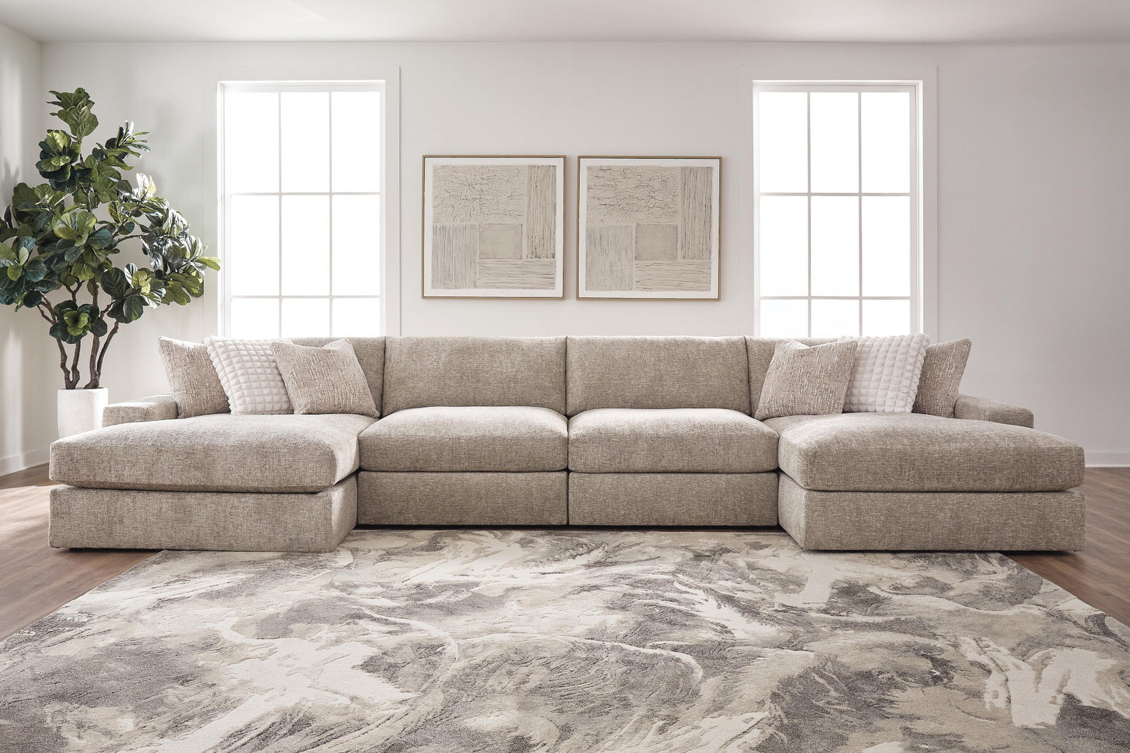 Nexora-Court 4-Piece Double Chaise Sectional (PC68008-SI) - Image 2