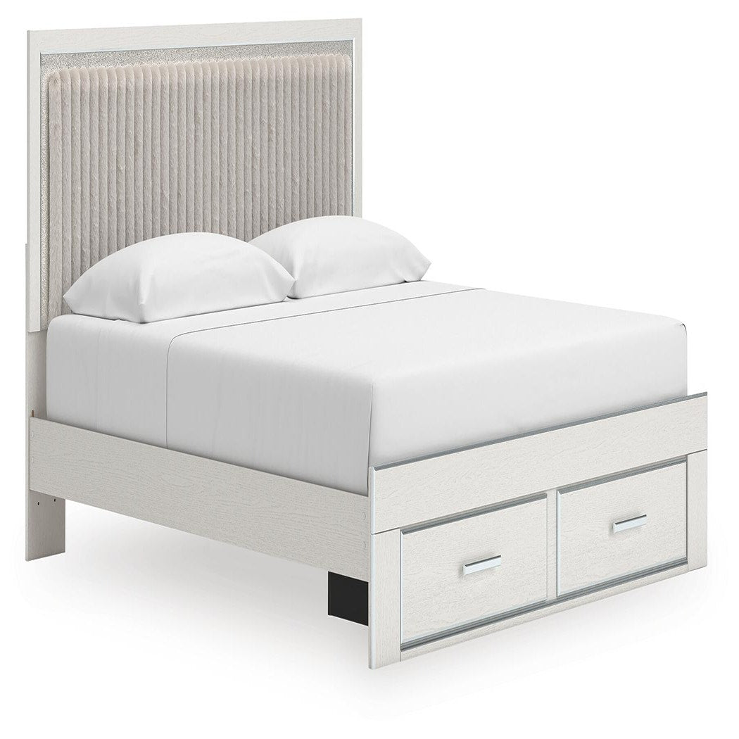 Zuraleus King Upholstered Panel Platform Storage Bed (PCB3381-SI)
