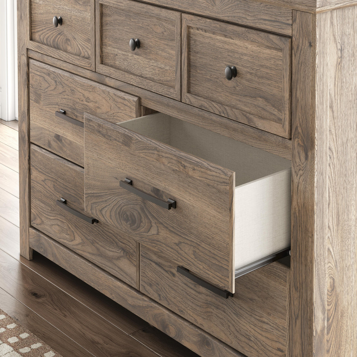 Rusticott King Poster Bed, Dresser, Mirror and Nightstand (PCB2260-SI) - Image 24