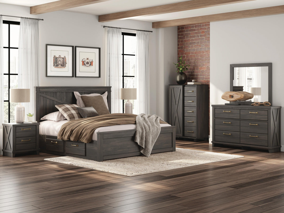 Vonitta Bay King Panel Platform Bed with Storage (PCB2648-SI) - Image 11