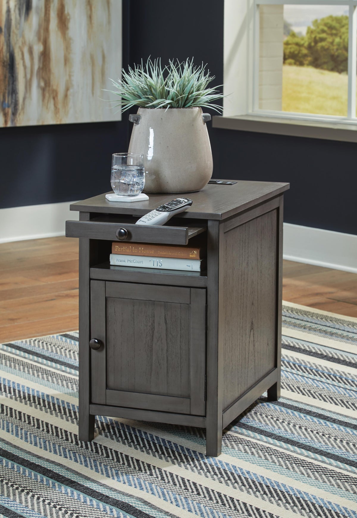 Treytown Chairside End Table - Gray  (T300-SI) - Image 7