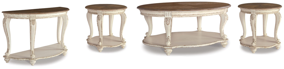 Realyn Coffee Table, 2 Ends and Console (T743-SI)