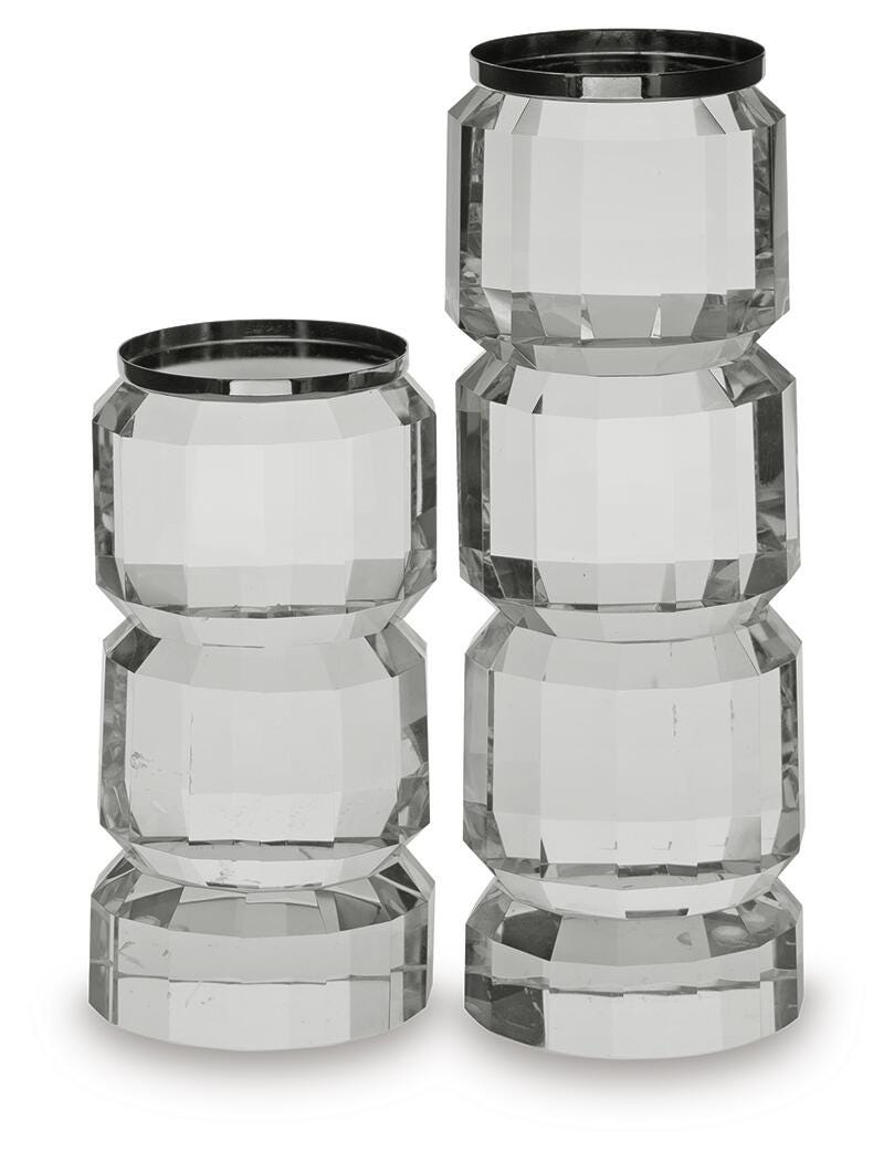 Brentley Candle Holder Set (Set of 2) (A2000770-SI)