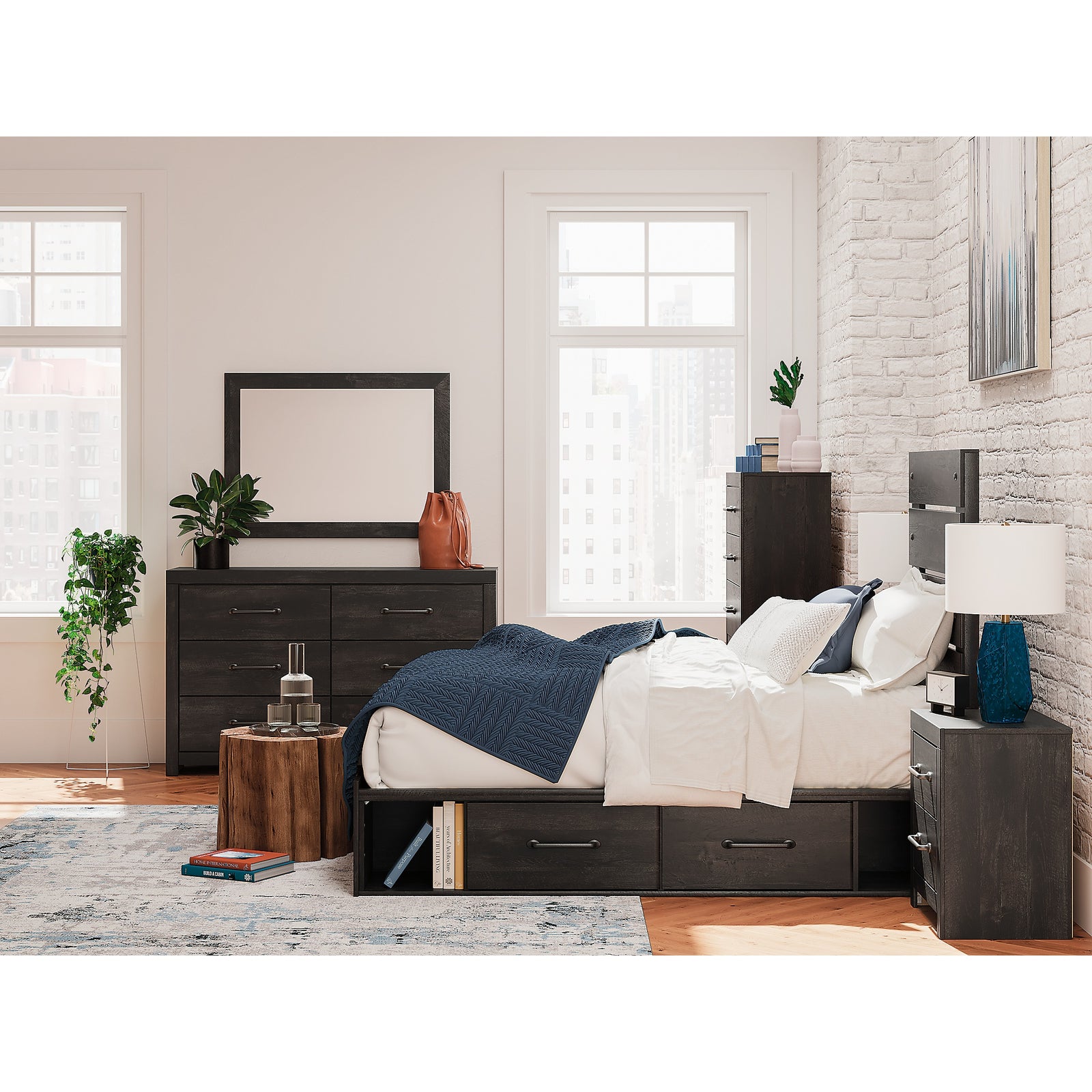 Hollivern Twin Panel Bed with Storage (PCB2108-SI) - Image 13
