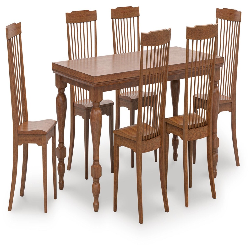 Greddinton Dining Table and 6 Chairs (PCD824-SI)