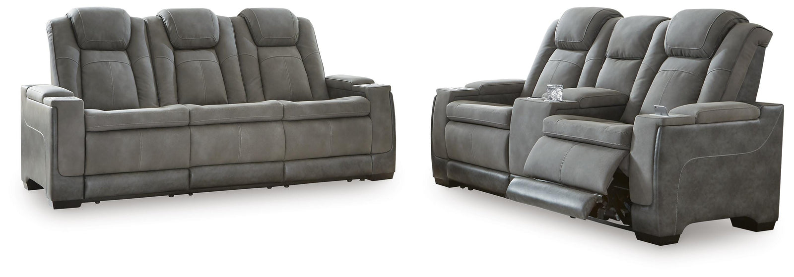 Next-Gen Durapella Power Reclining Sofa and Loveseat (22004-SI)