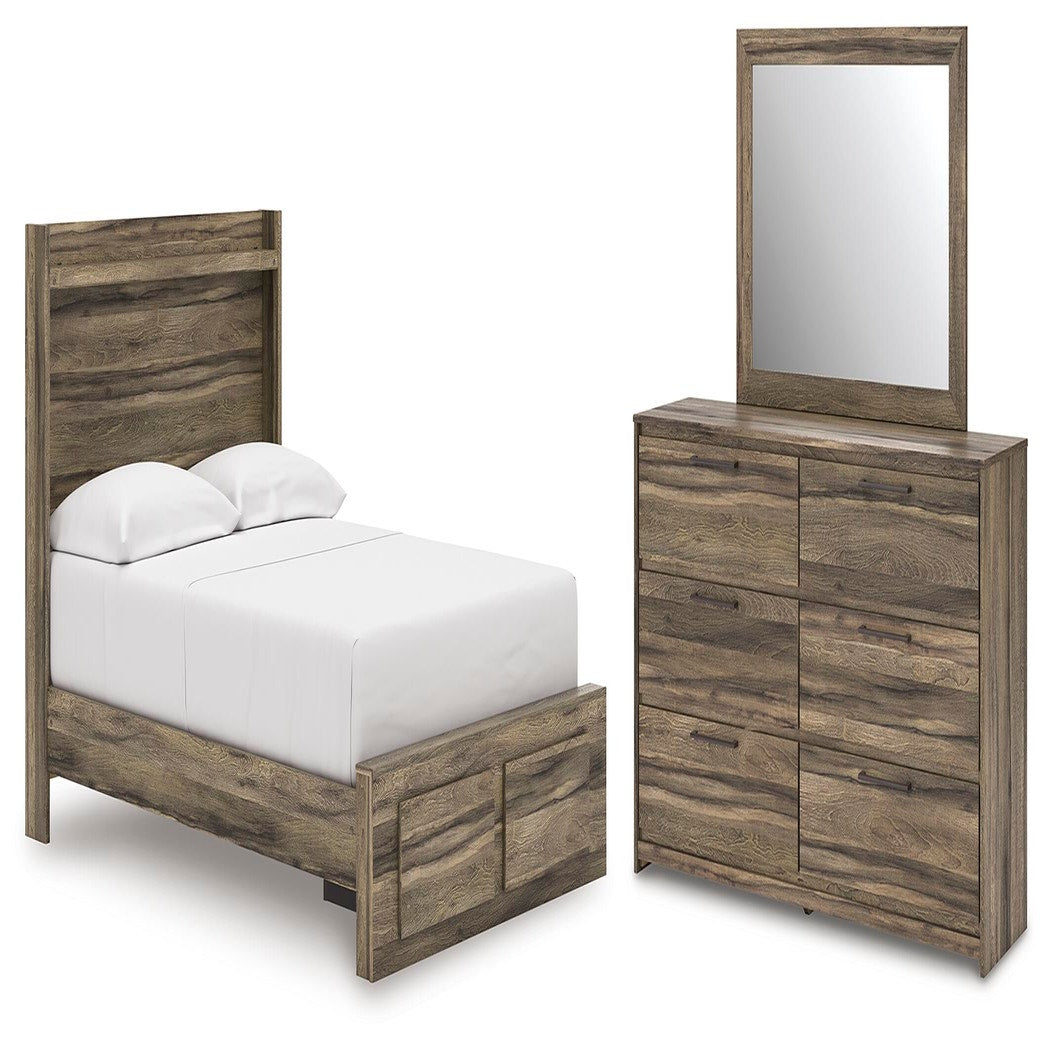 Elbrim Full Panel Storage Bed, Dresser and Mirror (PCB2005-SI)