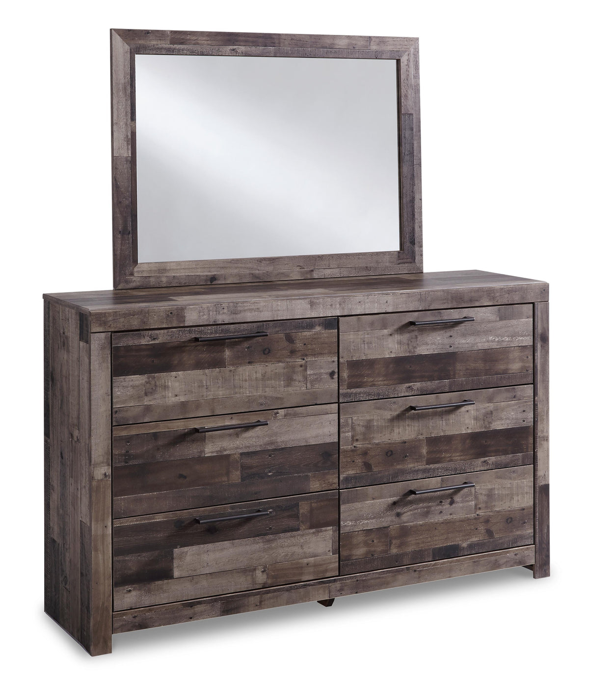 Derekson Panel Storage Bed, Dresser, Mirror and 2 Nightstands - Multi Gray  (B200-SI) - Image 6