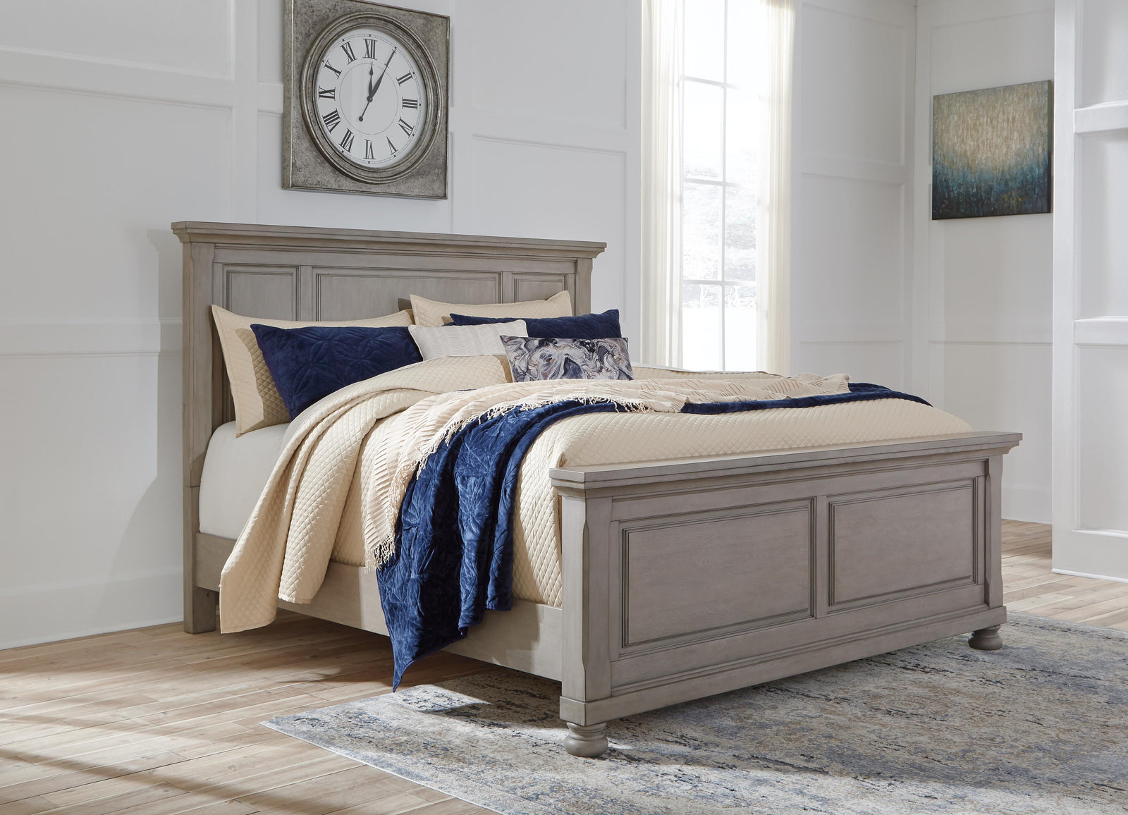 Lettner Panel Bed, Dresser, and Nightstand - Light Gray  (B733-SI) - Image 8