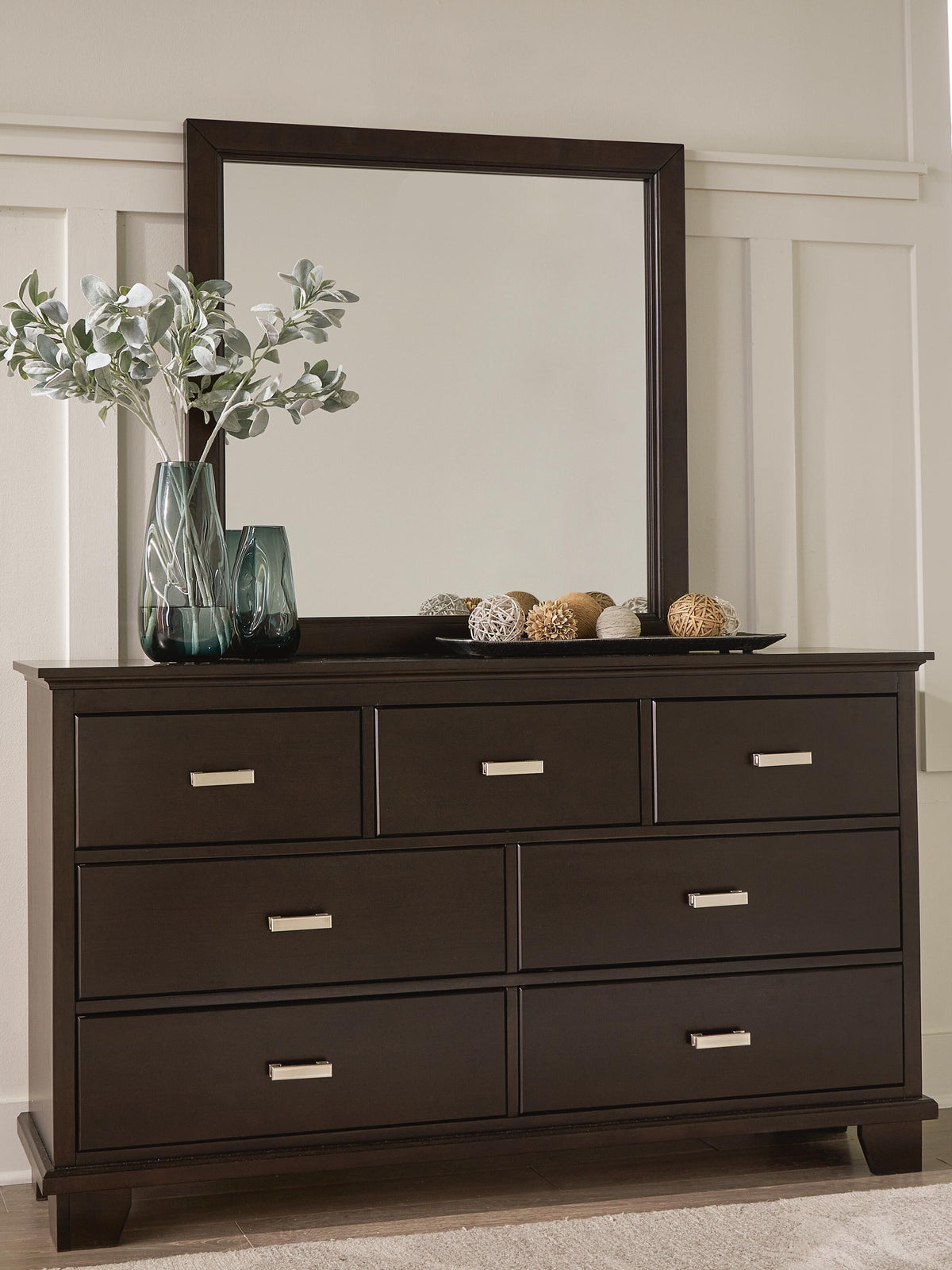 Covetown Dresser and Mirror - Dark Brown  (B441-SI) - Image 4