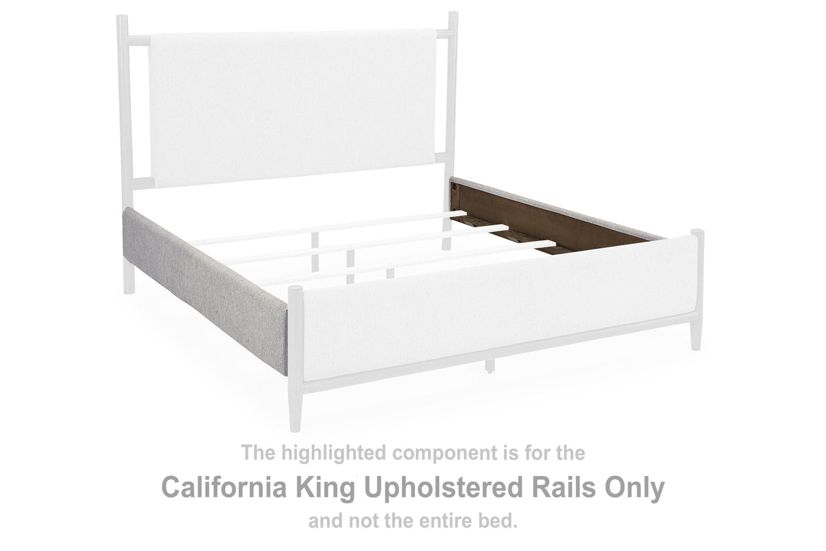 Lyncott Upholstered Rails - Brown  (B615-SI)