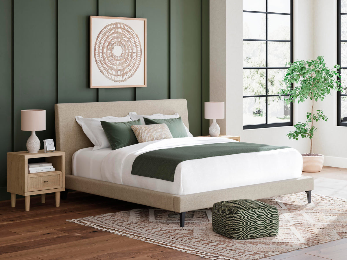 Cielden Upholstered Bed with Roll Slats - Soft Gray  (B1199-SI) - Image 8