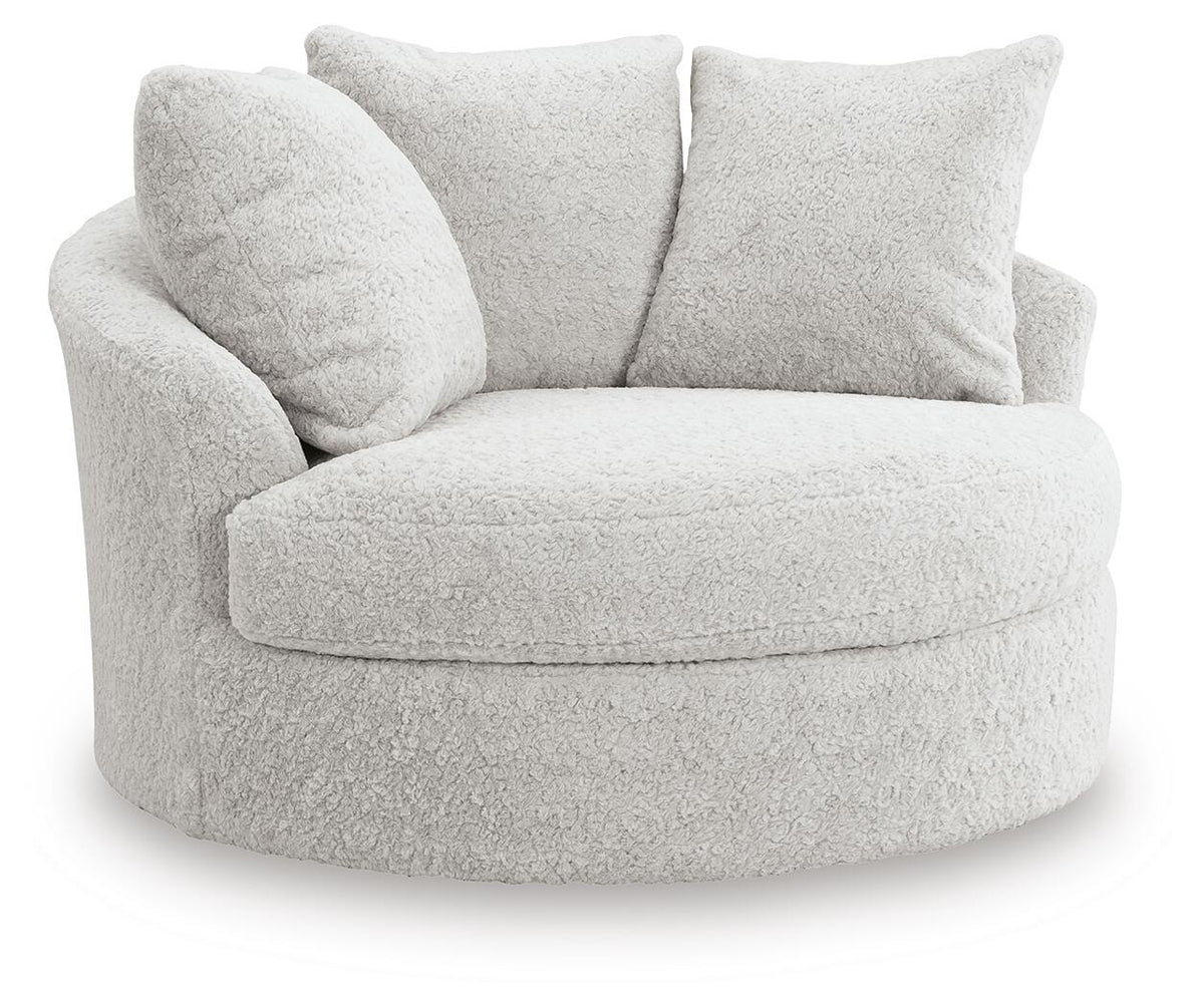 Cuddle Plush 3-Piece Sectional, Chair and Ottoman (PC59106-SI) - Image 5
