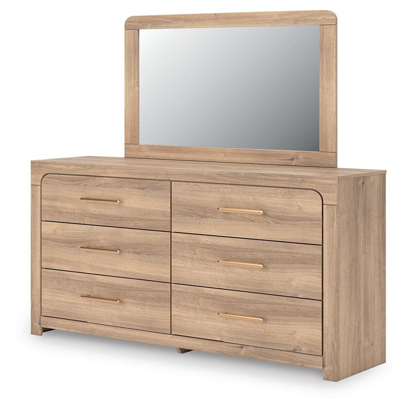 Kinlanni Queen Upholstered Panel Bed, Dresser and Mirror (PCB1360-SI) - Image 8