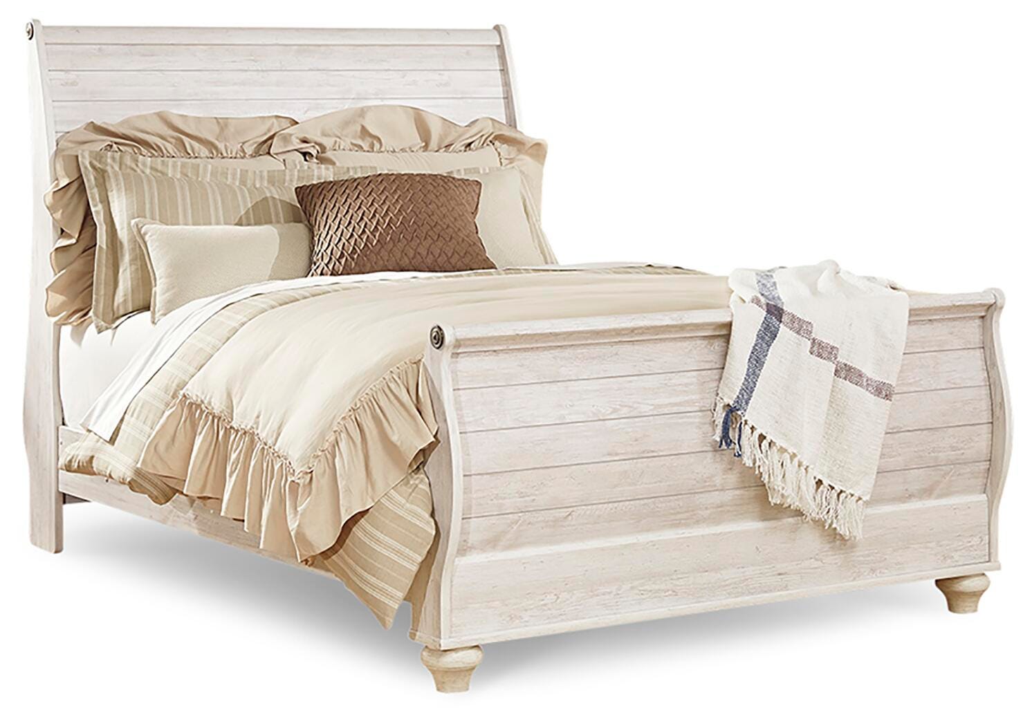 Willowton Sleigh Bed and Nightstand (B267-SI) - Image 2