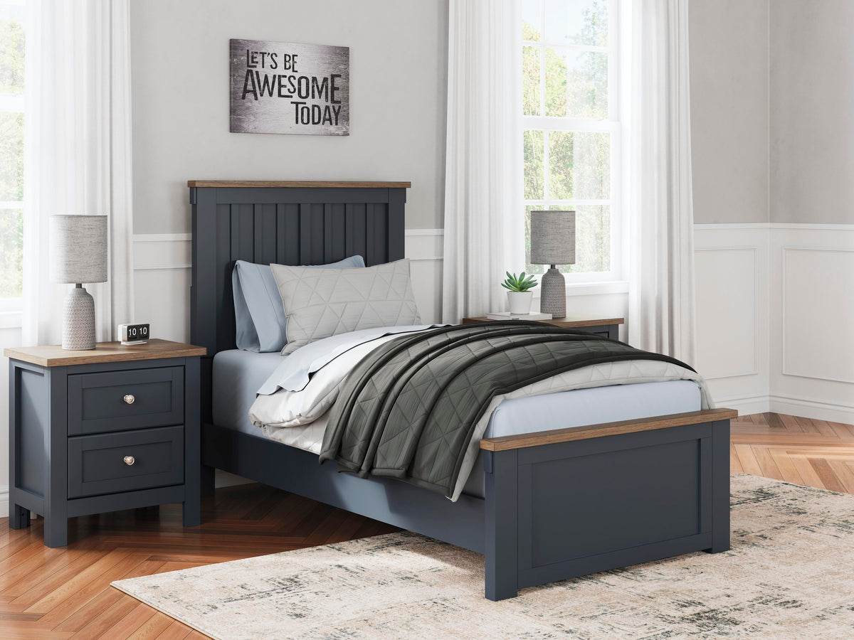 Landocken Panel Bed, Chest and Nightstand - Brown/Blue  (B414-SI) - Image 25