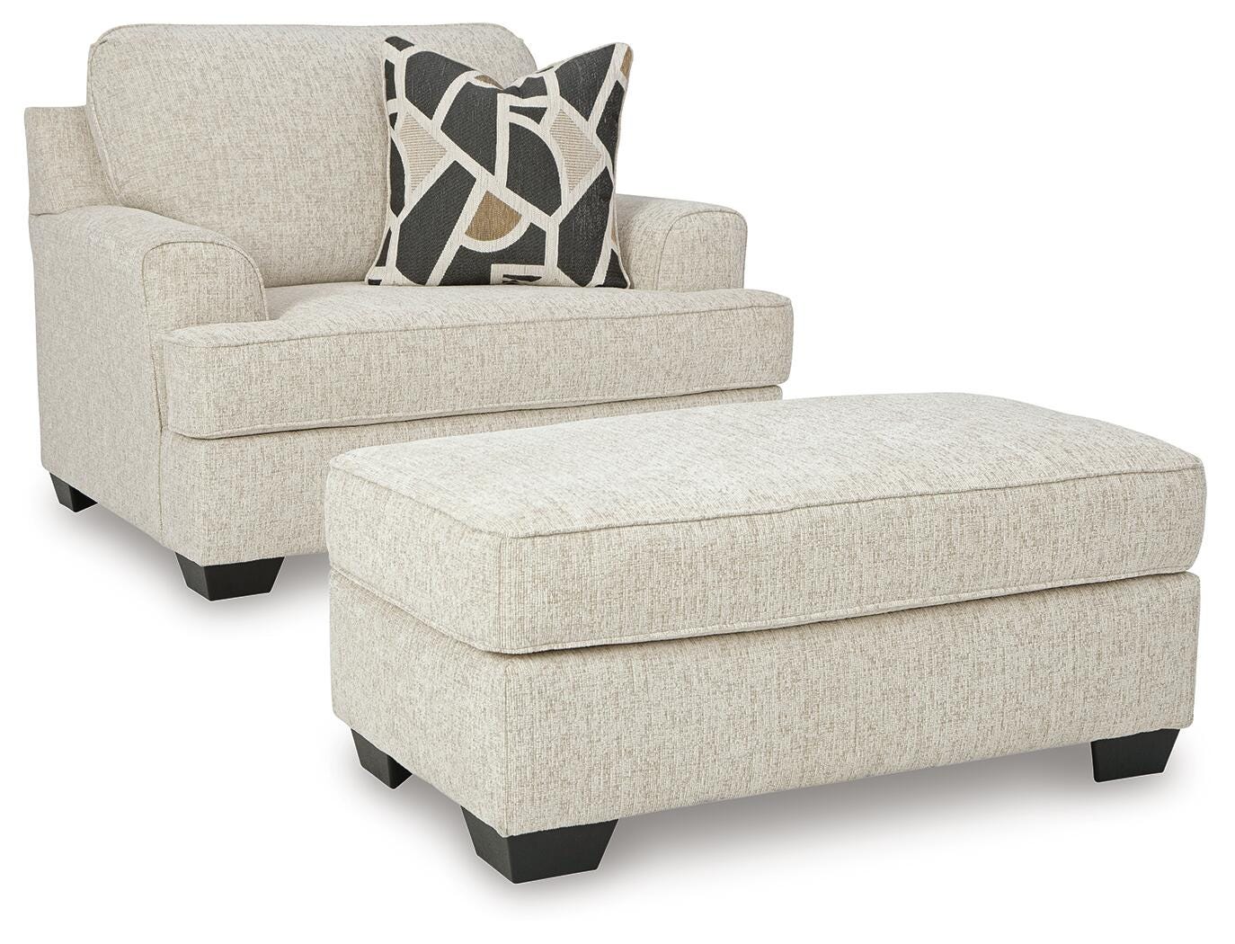 Heartcort Oversized Chair and Ottoman (44604-SI)