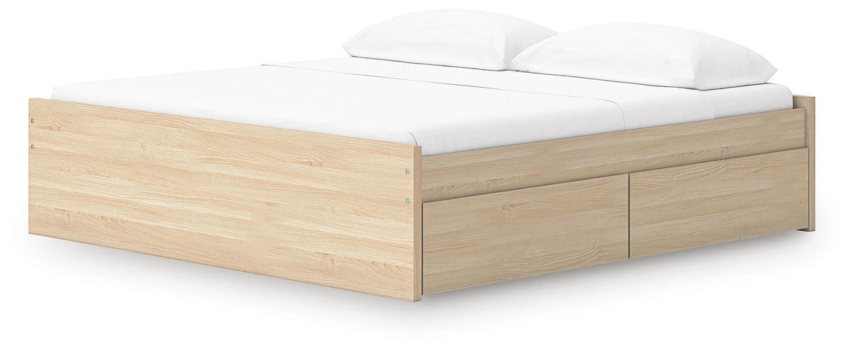 Onita Platform Bed with 2 Side Storage - Natural  (EB9632-SI) - Image 5