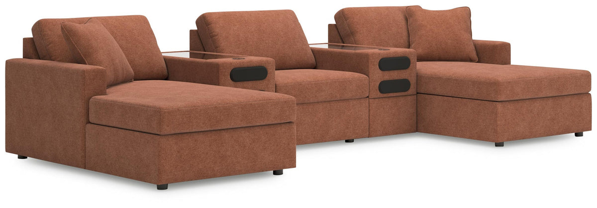 Modmax 5-Piece Double Storage Chaise Sectional with Audio Consoles (92102-SI)