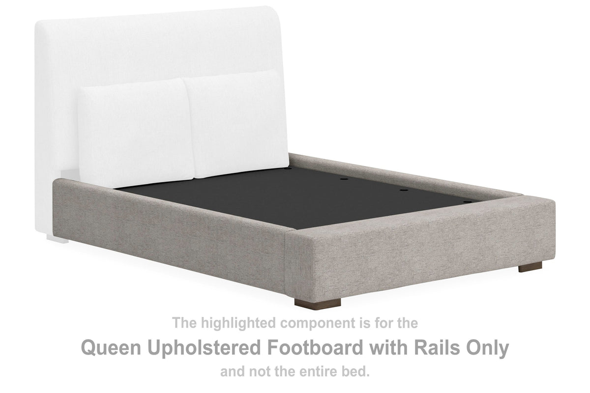 Cabalynn Upholstered Footboard with Rails - Oatmeal  (B974-SI)