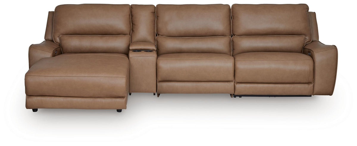 DeepWakes 4-Piece Reclining Sectional with Chaise and Storage Console (PCU62606-SI)