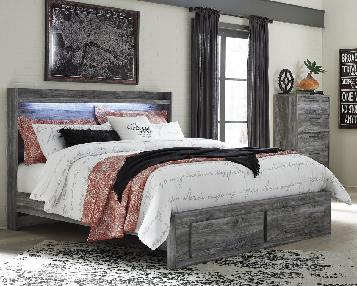Baystorm Panel Storage Bed with Chest - Gray  (B221-SI) - Image 3