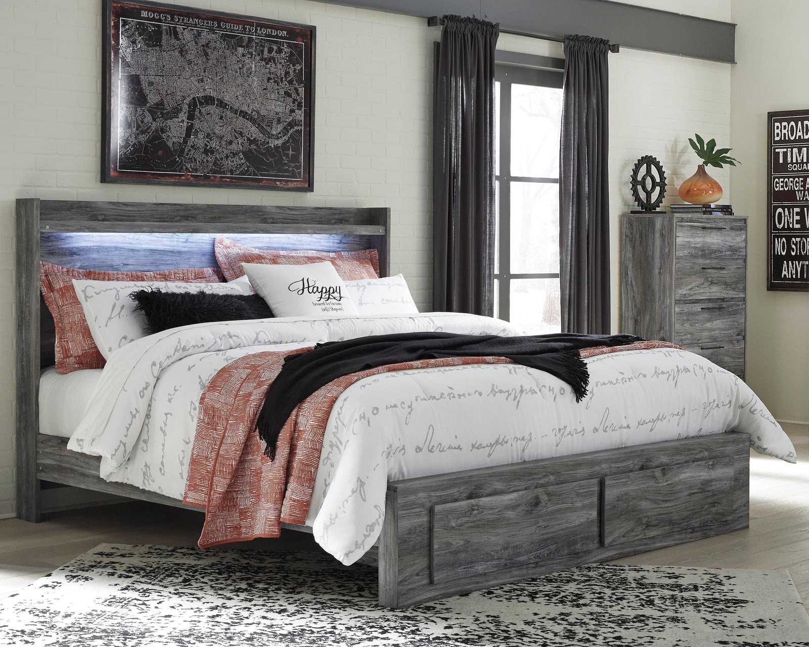 Baystorm Panel Storage Bed with Chest - Gray  (B221-SI) - Image 3