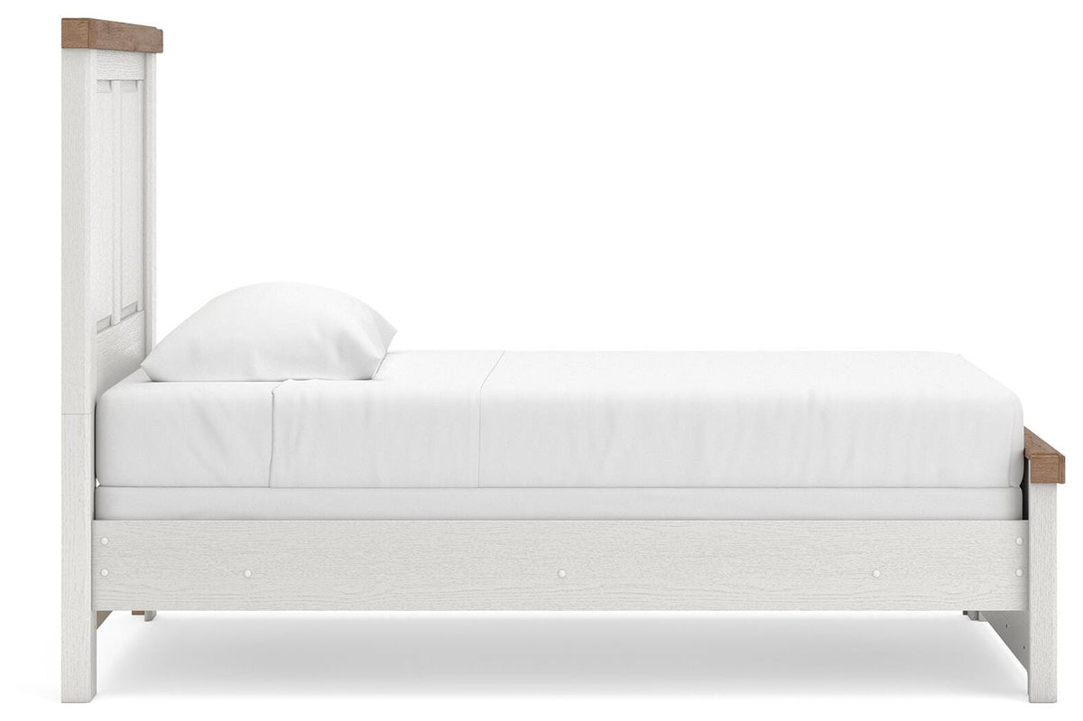 Savonport Panel Bed (Youth) - White/Brown  (B4615-SI) - Image 4