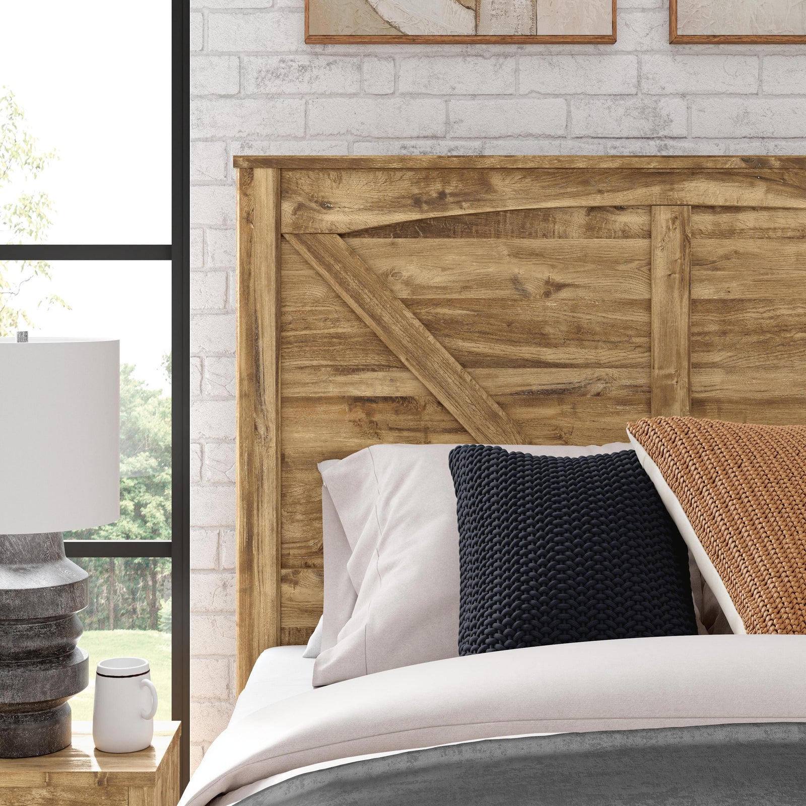 Maystonna King Crossbuck Panel Bed (PCB1580-SI) - Image 9