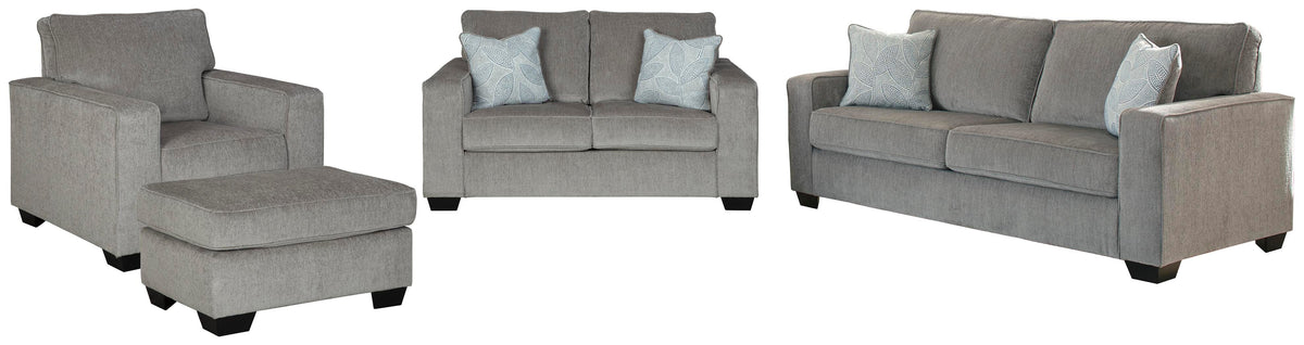 Altari Sofa, Loveseat, Chair and Ottoman (87214-SI)