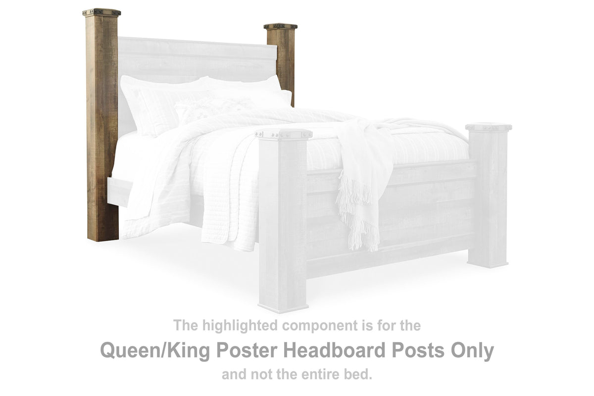 Trinell Poster Headboard Posts - Brown  (B446-SI)