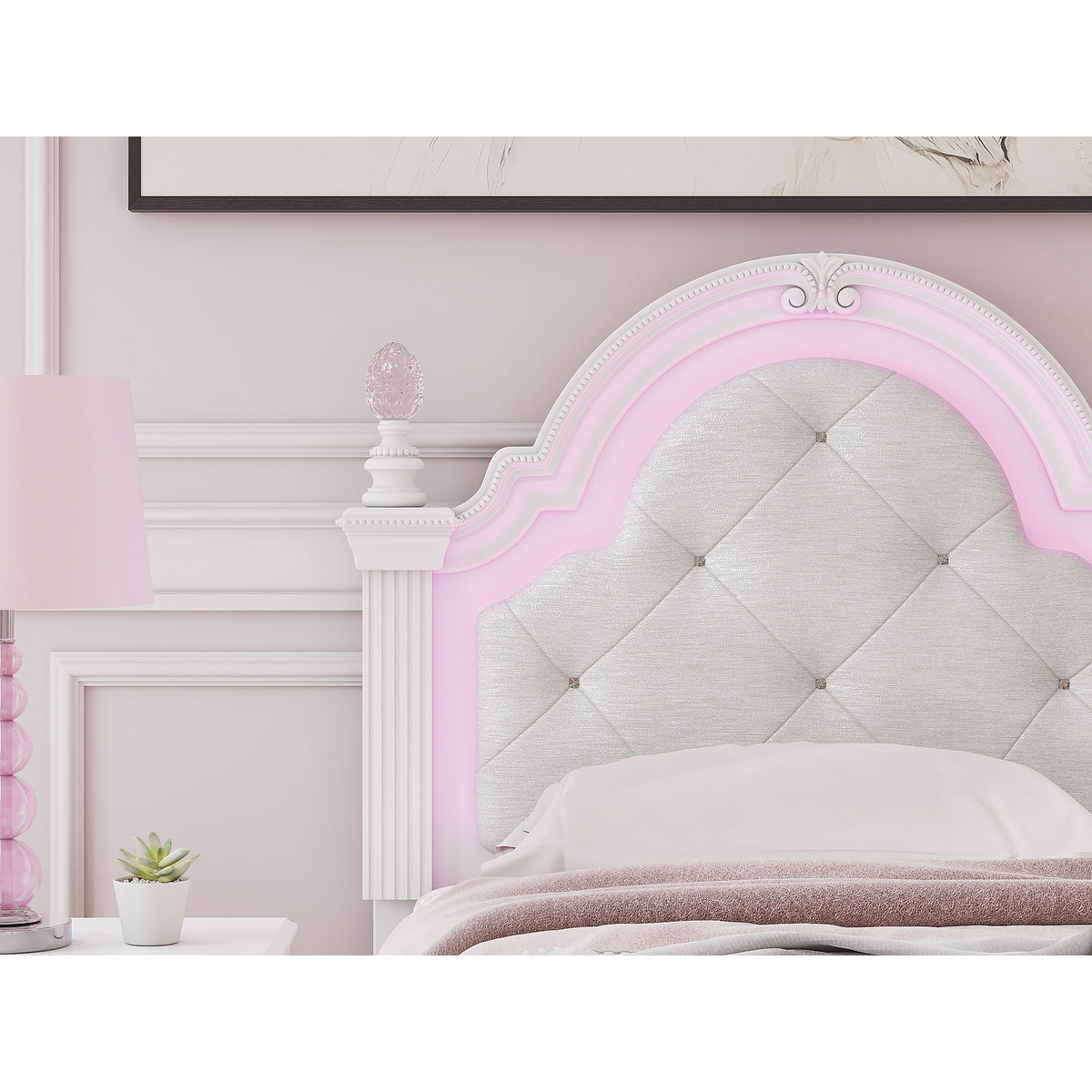 Kozlani Twin Upholstered Panel Bed, Dresser and Mirror (PCB1819-SI) - Image 11