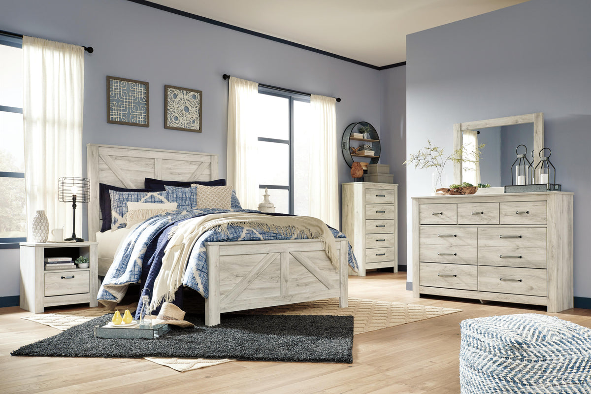 Bellaby Crossbuck Panel Bed - Whitewash  (B331-SI) - Image 7