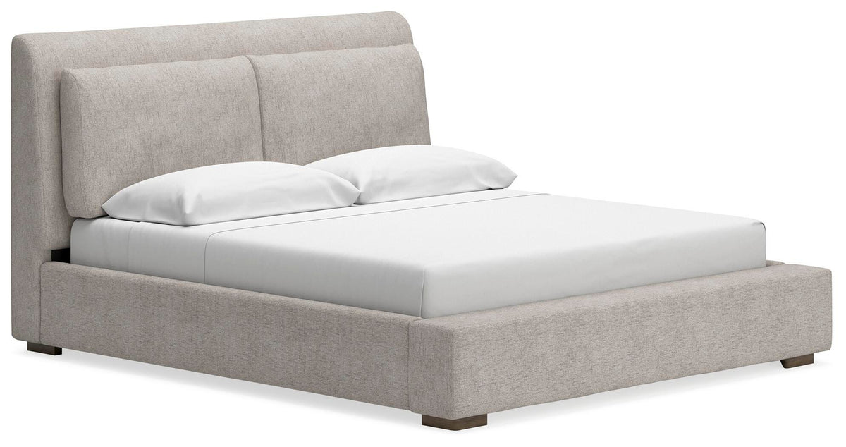 Cabalynn Upholstered Bed, Dresser and Mirror - Light Brown  (B974-SI) - Image 9