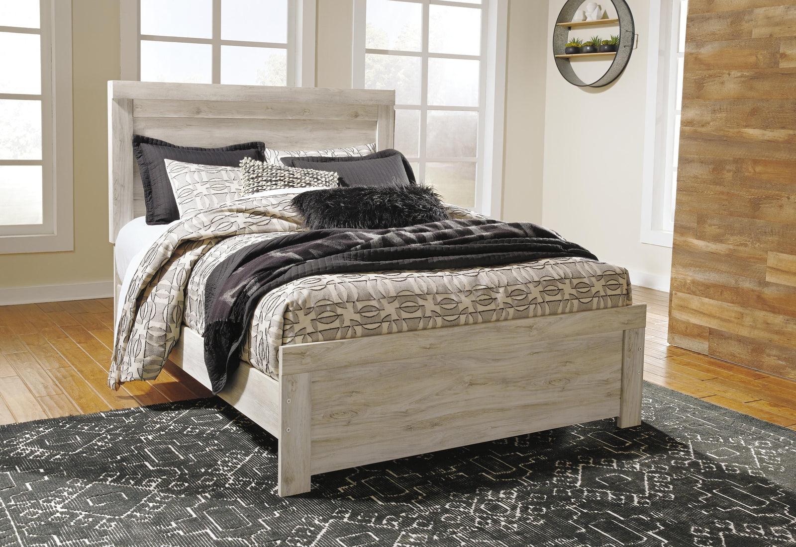 Bellaby Panel Bed, Dresser, Mirror, and Nightstand - Whitewash  (B331-SI) - Image 8